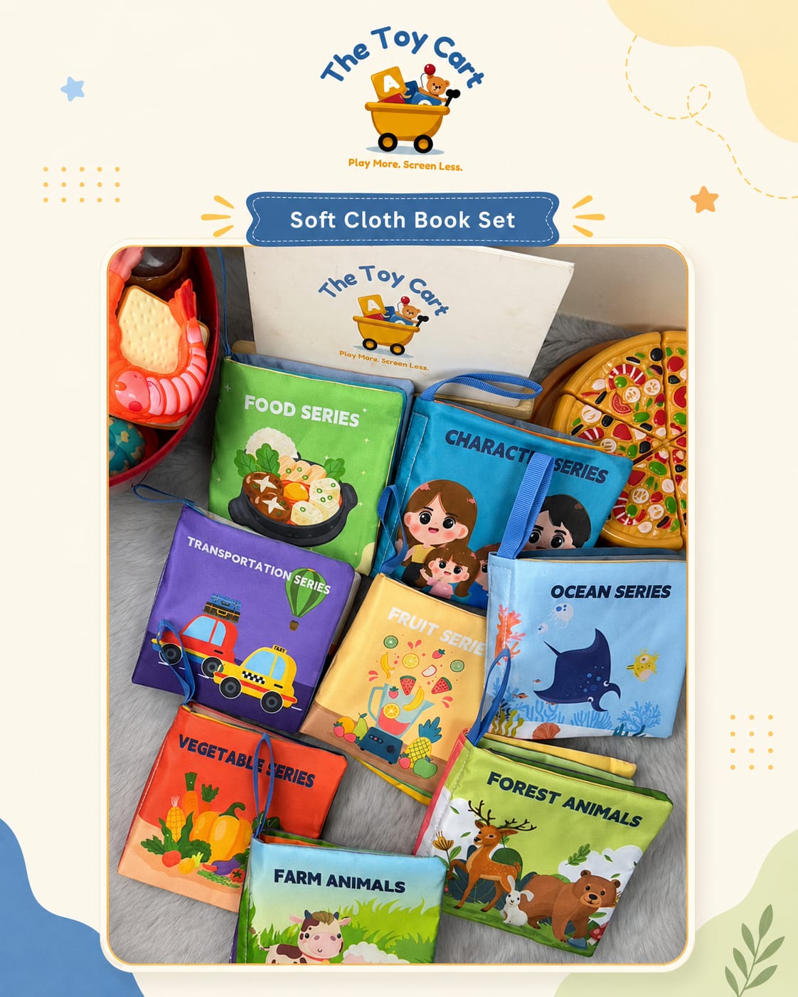 8 Pcs Baby Soft Cloth Book Set | Educational Learning Books for Kids