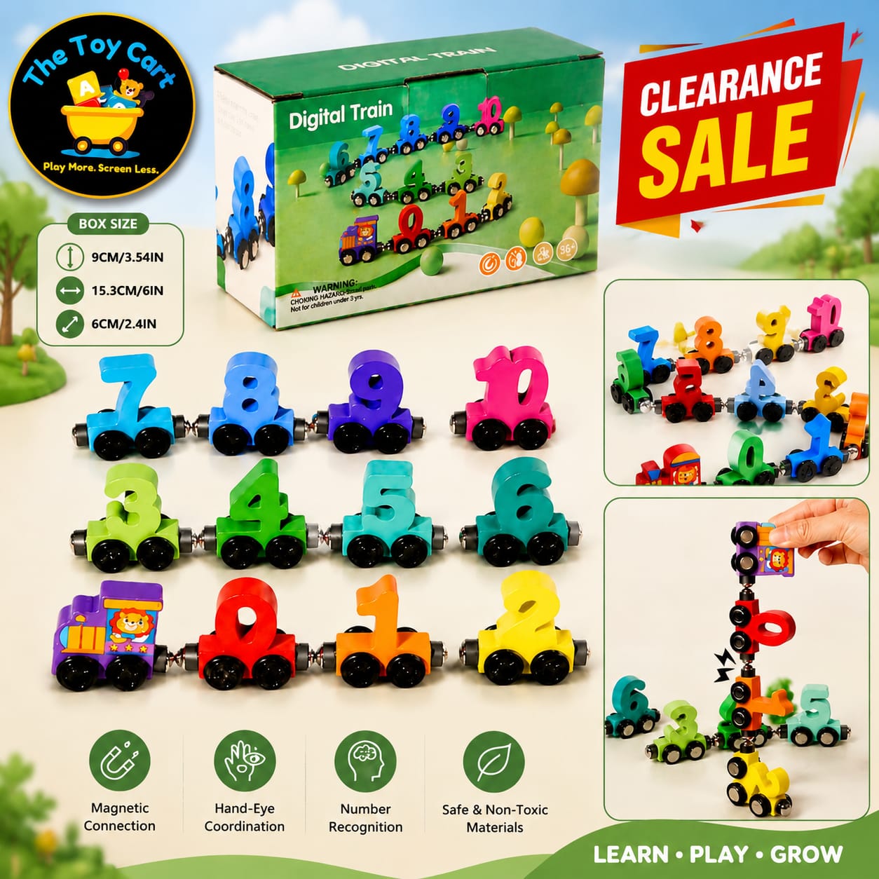 Educational Magnetic Wooden Digital Train Set