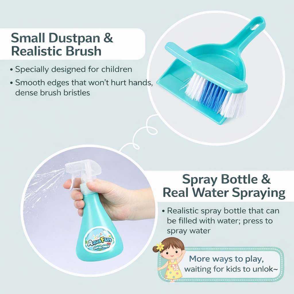 Children's Sweeping Toys Broom Dustpan Combination.