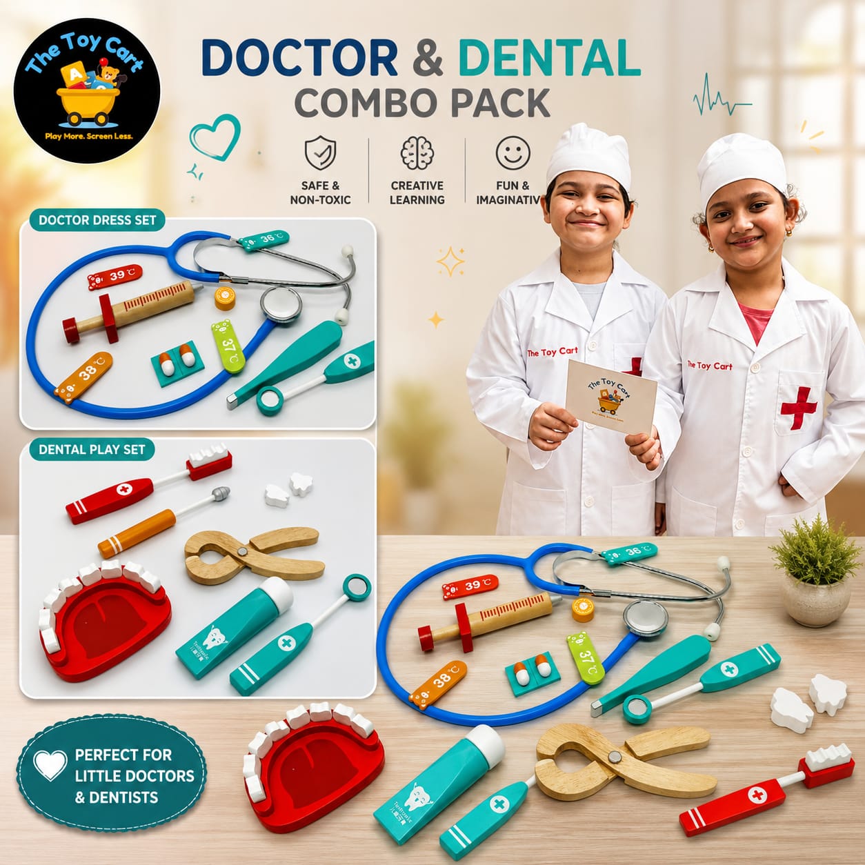 Doctor & Dental Combo Pack – Pretend Play Medical Kit for Kids