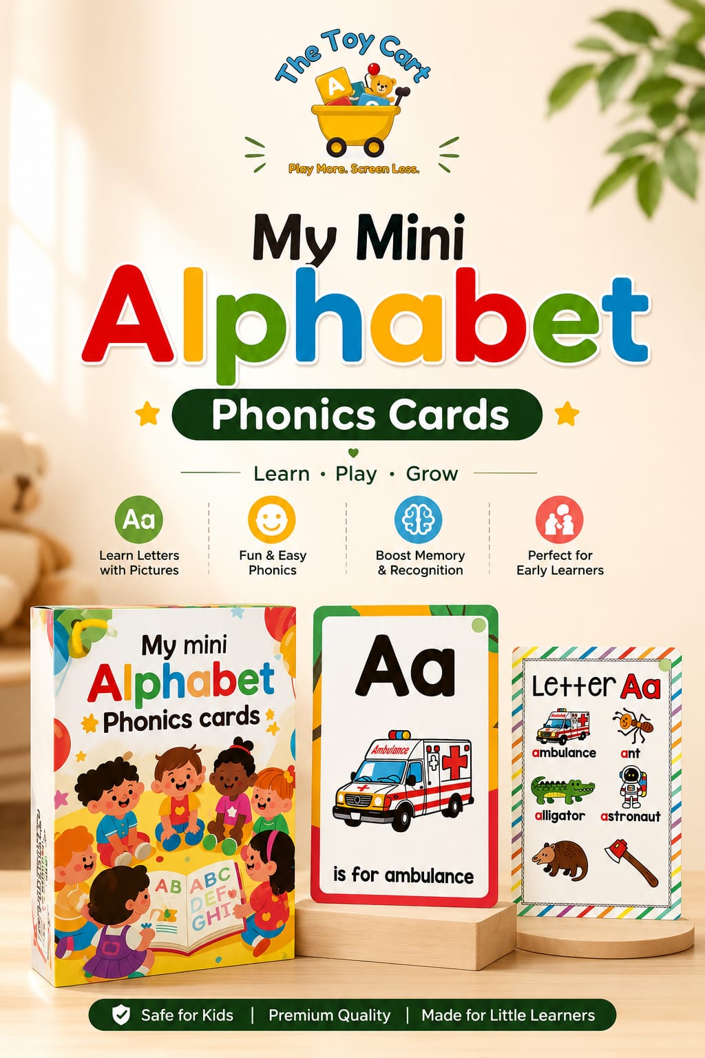My Mini Alphabet Phonics Cards – Educational Flashcards for Toddlers & Kids