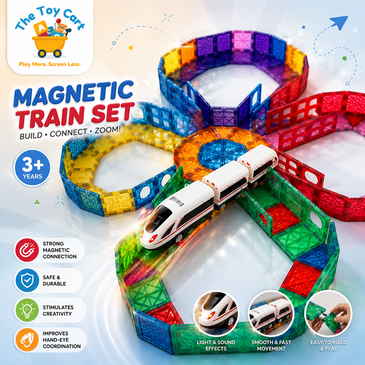 Alloy High-Speed Train Model Diecast Metal Toy Rail Electric High-Speed Train