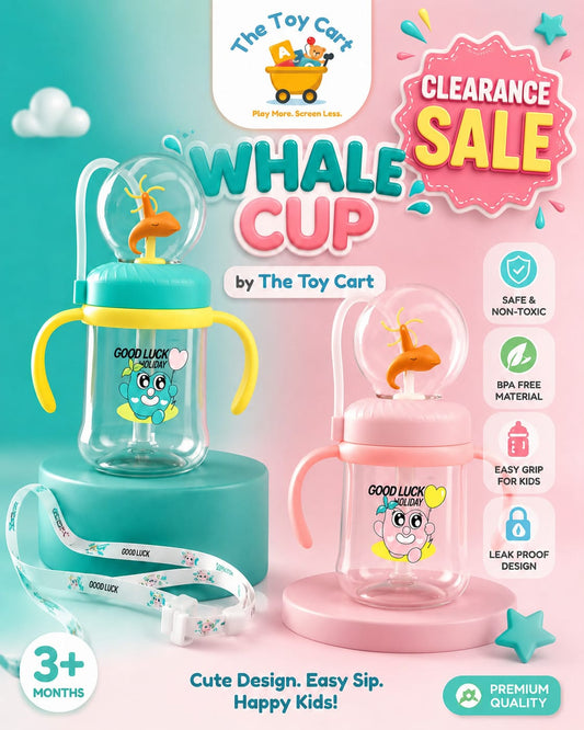 Whale Cup Baby Water Bottle with Straw & Handle