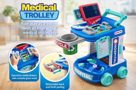 Kids Medical Care Trolley – Interactive Doctor Role-Play Set