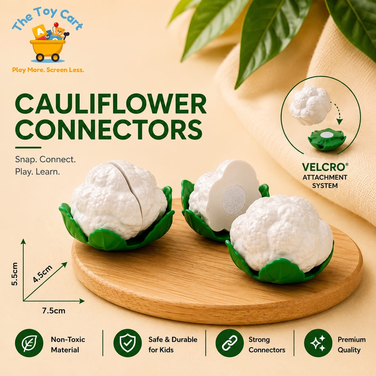 Cauliflower Connectors Toy | Vegetable Building Puzzle Toy for Kids