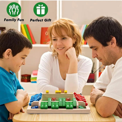 Shut The Box Game 4 Player Classics Dice Game Family Wooden Board Games Table Math Entertainment 8 Dices For Classroom,Home,Party