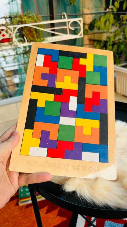 Wooden Tetris Brain Puzzle