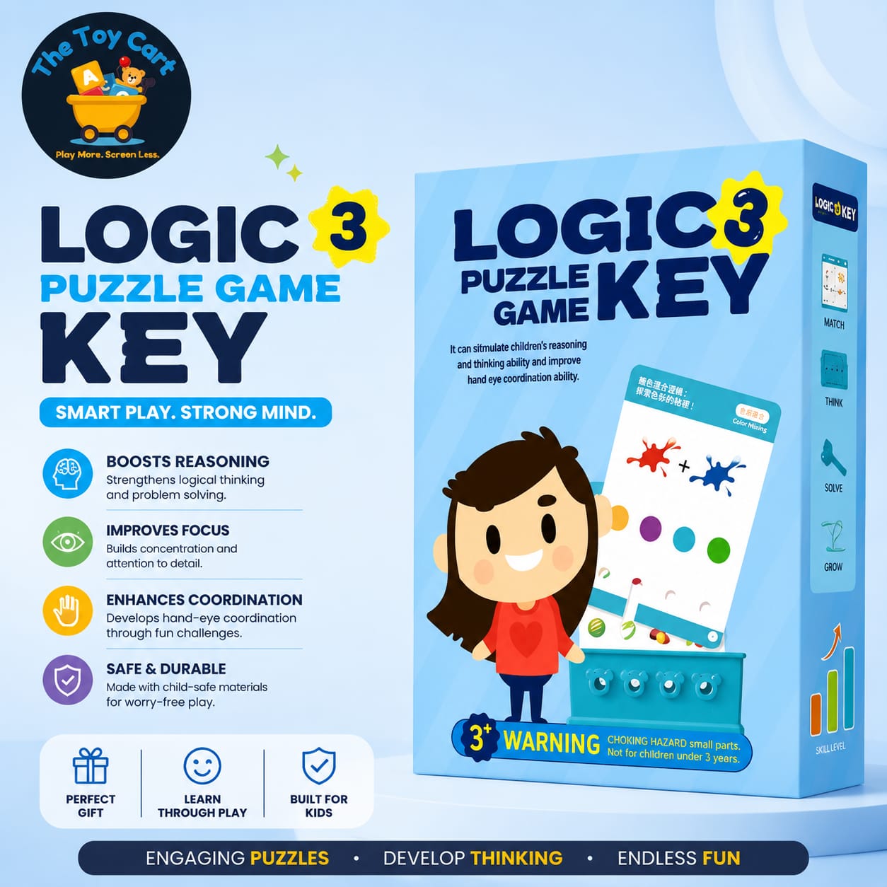 Logic Key Puzzle Game Set – 3 Levels