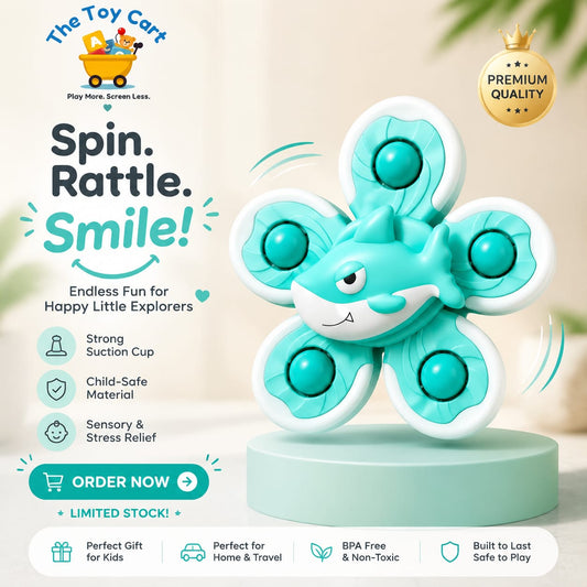 Sensory Fidget Rattle Toy with Strong Suction Cup for Babies & Kids