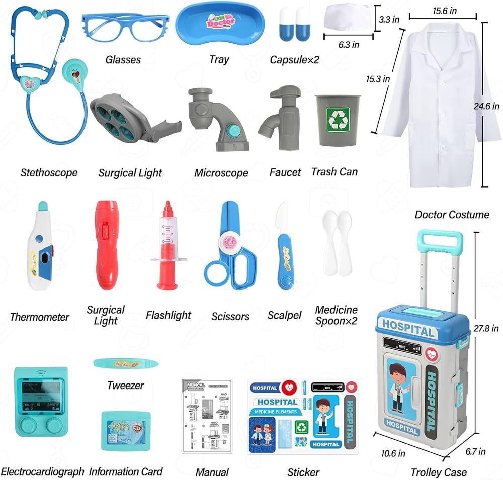Kids Hospital Playset – Pull-Along Doctor Role-Play Set
