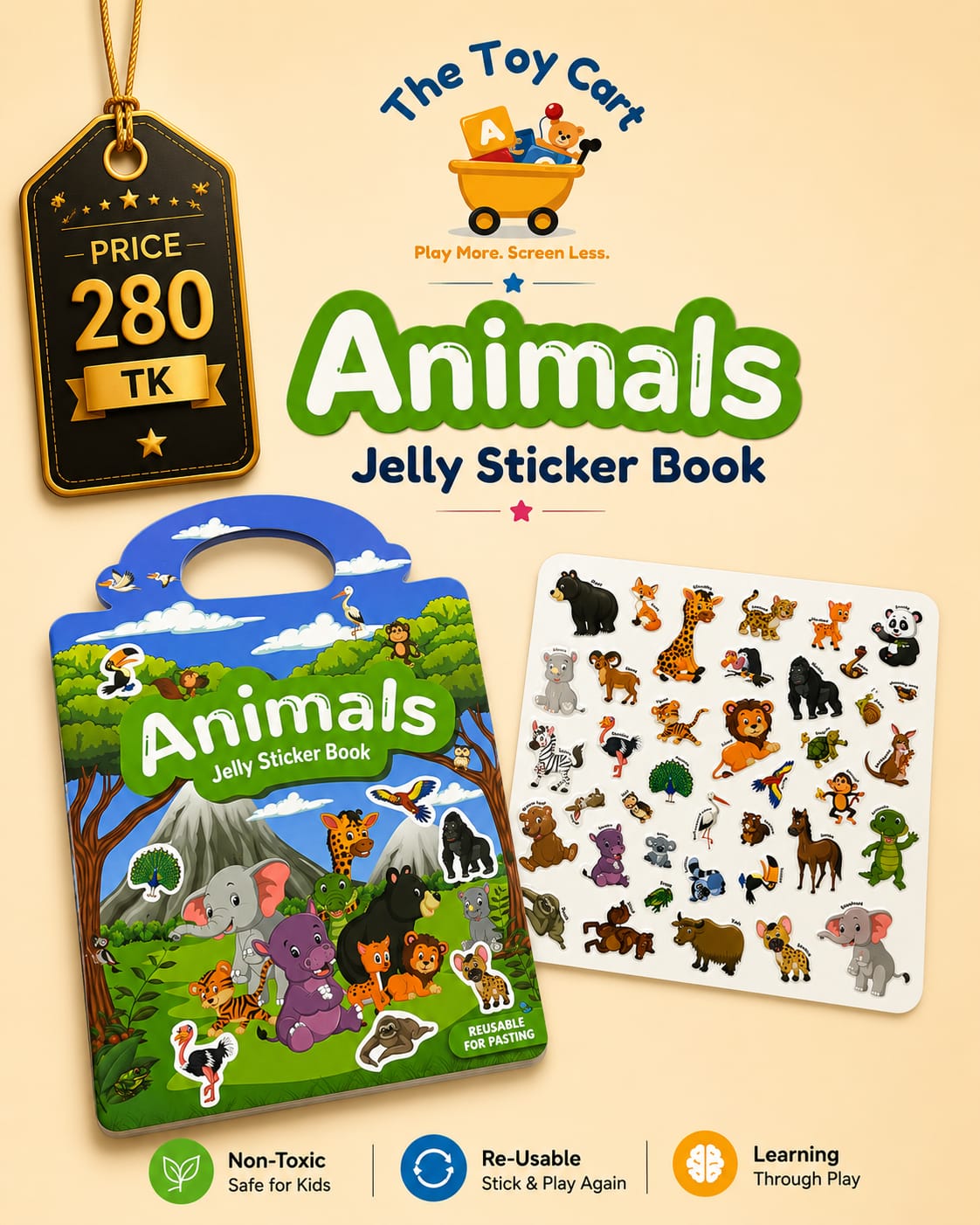 Reusable Jelly Sticker Book Bundle
