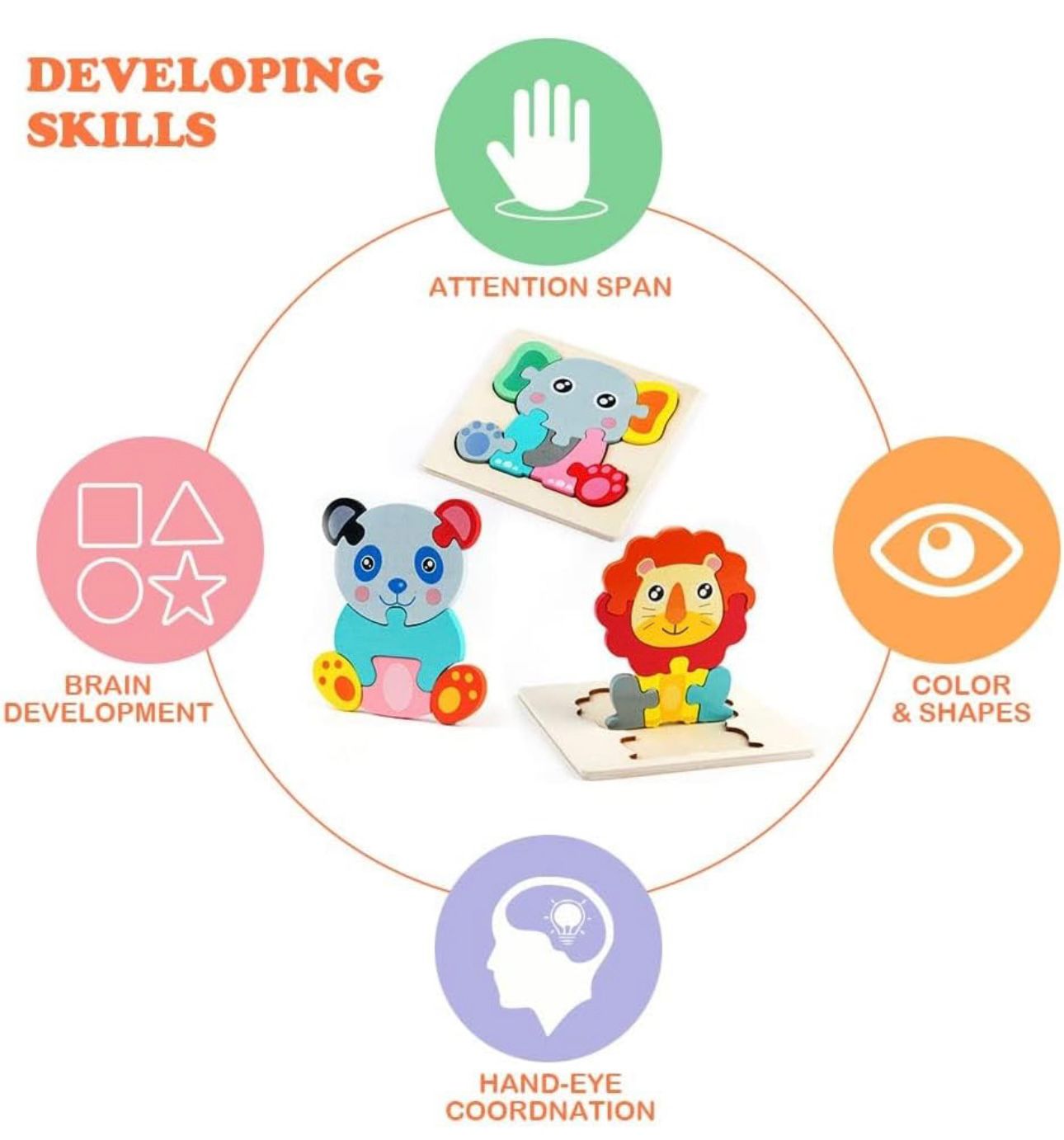 Mini Wooden Puzzle Board Set (Kids Learning Toy)