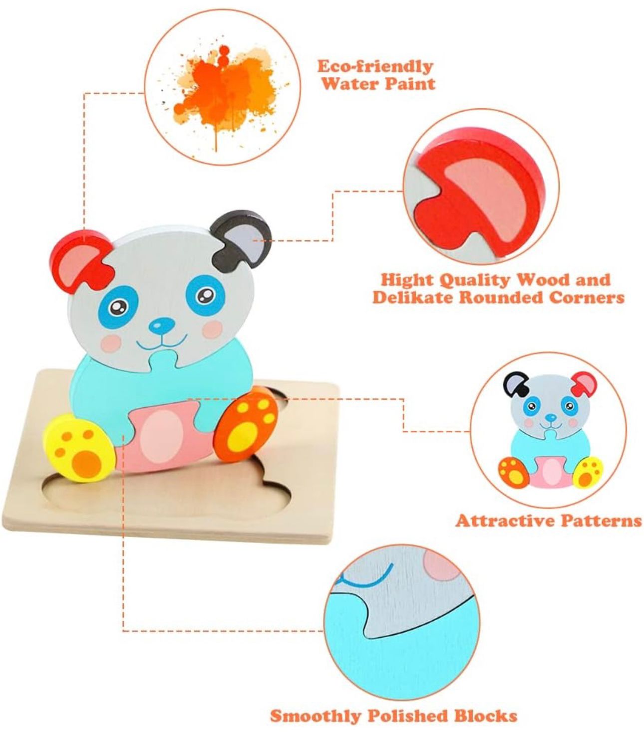 Mini Wooden Puzzle Board Set (Kids Learning Toy)