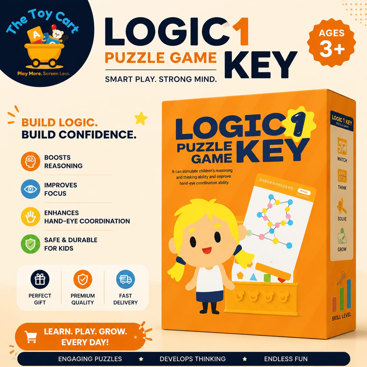 Logic Key Puzzle Game Set – 3 Levels