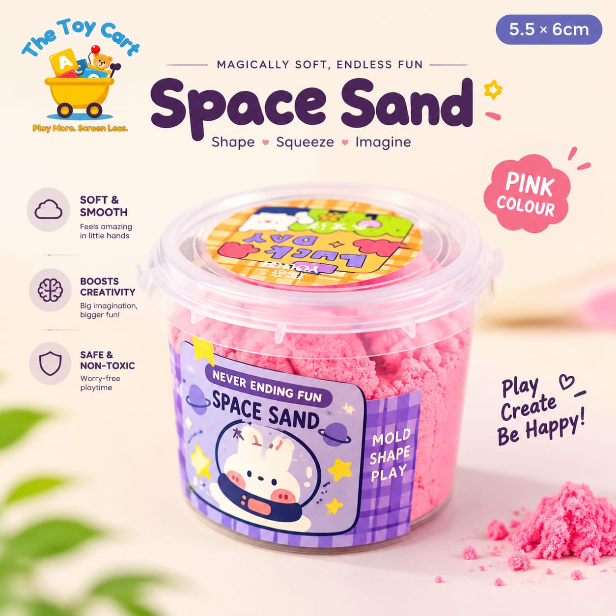 Space Sand Soft & Squishy Bucket (6 Color Variants)