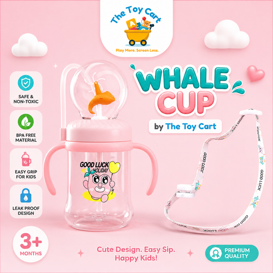 Whale Cup Baby Water Bottle with Straw & Handle
