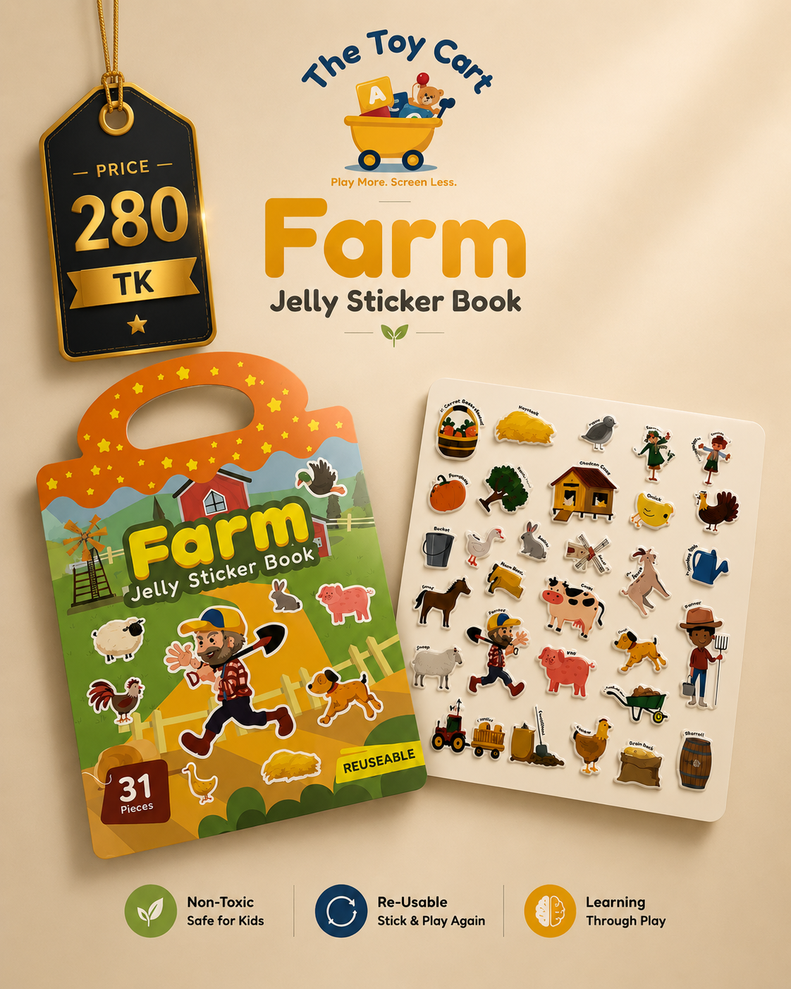 Reusable Jelly Sticker Book Bundle