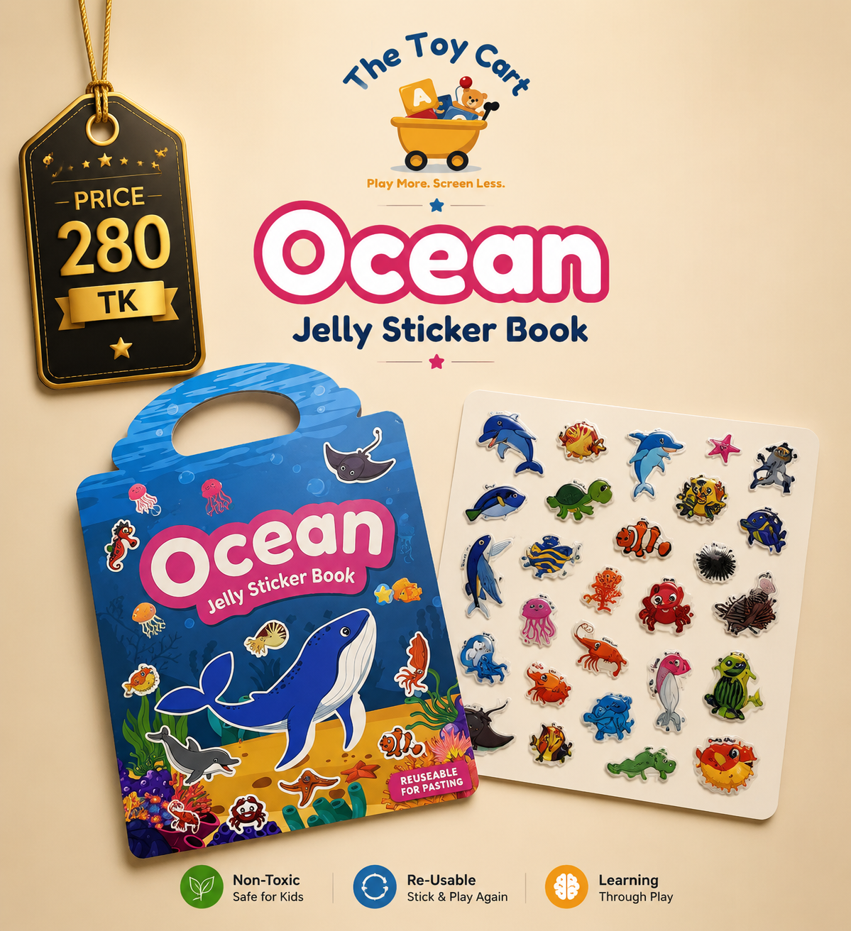 Reusable Jelly Sticker Book Bundle