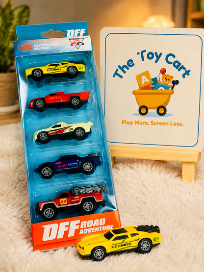 Die-Cast Cars Set – 5 Pcs Premium Pull-Back Vehicle