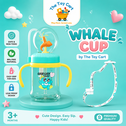 Whale Cup Baby Water Bottle with Straw & Handle